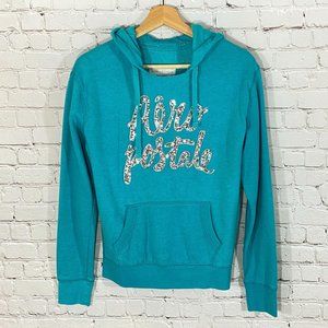 Aeropostale Hoodie Sequin Teal M
